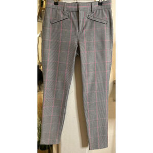 GAP Signature Skinny Ankle Pant  Size 4 Black Pink Plaid